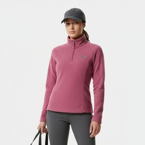 North Face Dark Rose Pink Fleece Long Sleeve Quarter Zip Sweater M